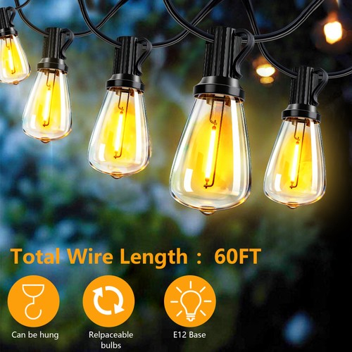 60ft 100ft solar string lights - 60ft,